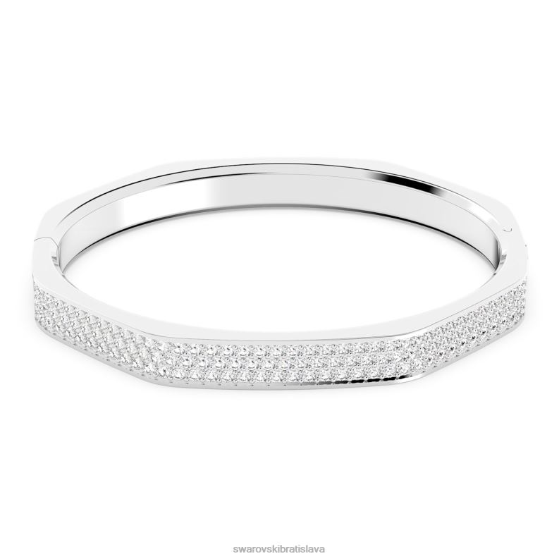 dextera náramok tvar osemuholníka, biela, rhodiovaná B8ZNT598 Swarovski šperky