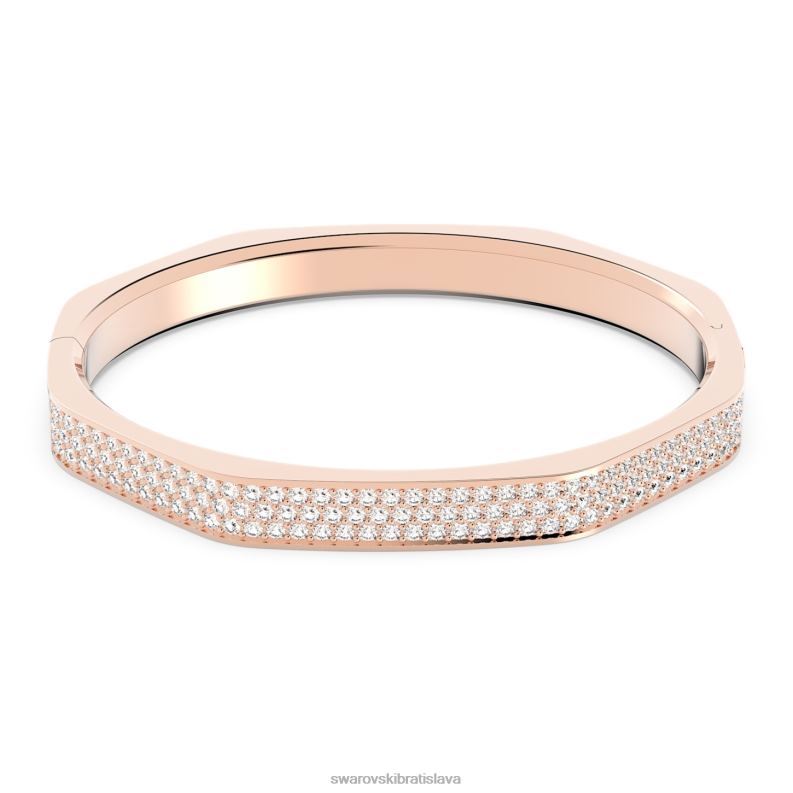 dextera náramok v tvare osemuholníka, biele, pozlátené ružovým zlatom B8ZNT602 Swarovski šperky