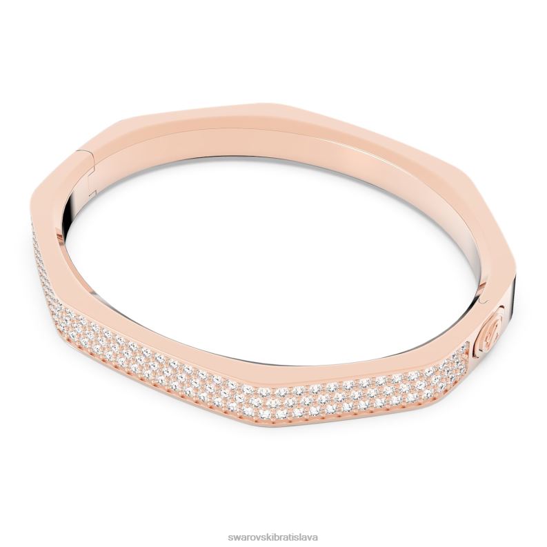 dextera náramok v tvare osemuholníka, biele, pozlátené ružovým zlatom B8ZNT602 Swarovski šperky
