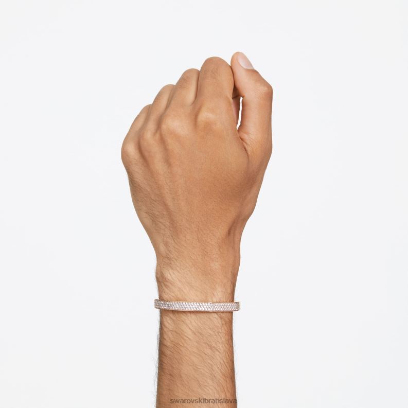 dextera náramok v tvare osemuholníka, biele, pozlátené ružovým zlatom B8ZNT602 Swarovski šperky