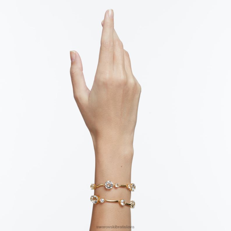 dvojitý náramok constella okrúhly výbrus, biely, pozlátený B8ZNT625 Swarovski šperky