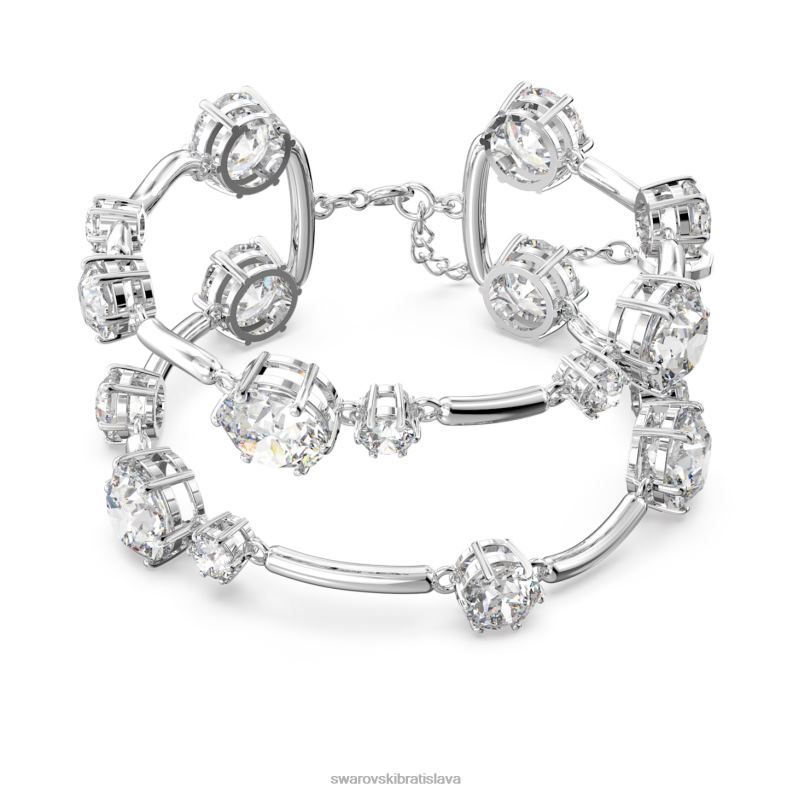 dvojitý náramok constella okrúhly výbrus, biely, rhodiovaný B8ZNT612 Swarovski šperky