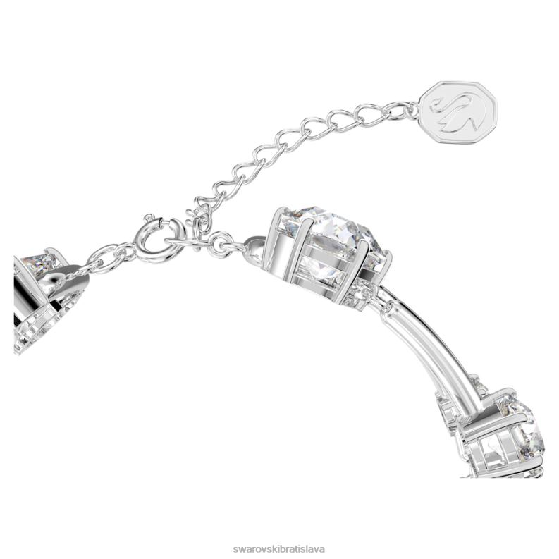 dvojitý náramok constella okrúhly výbrus, biely, rhodiovaný B8ZNT612 Swarovski šperky
