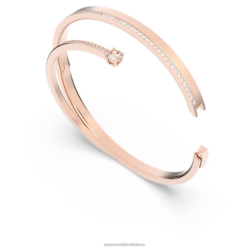 čerstvý náramok okrúhly výbrus, biely, pozlátený ružovým zlatom B8ZNT623 Swarovski šperky