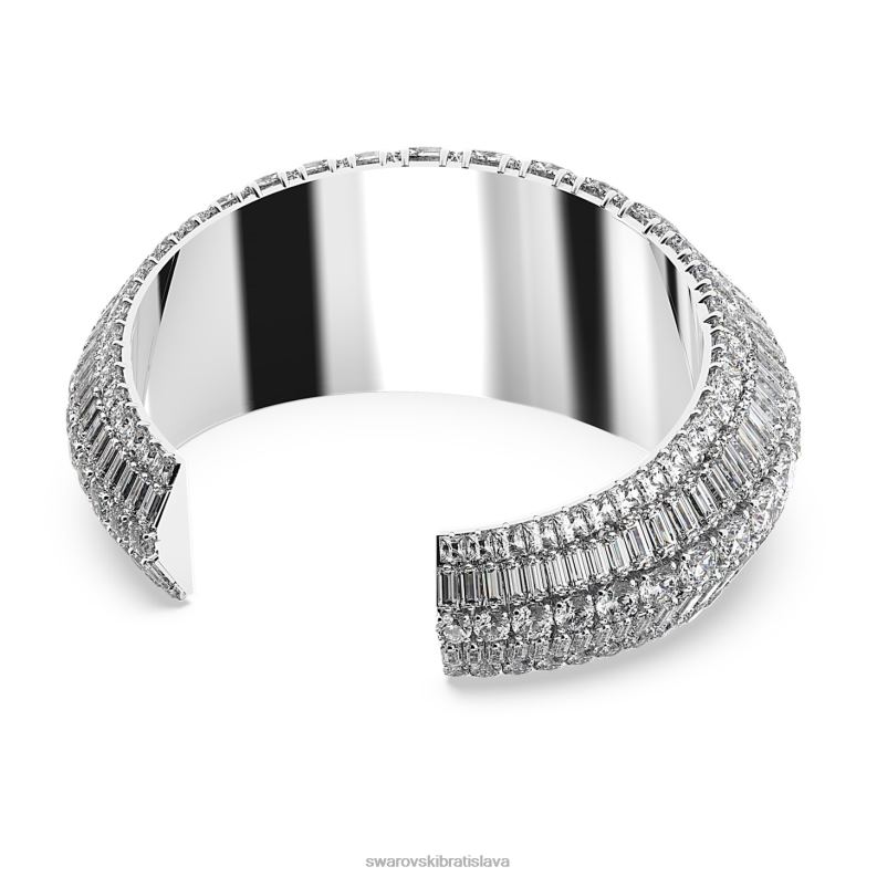 hyperbola manžeta zmiešané rezy, biele, rhodiované B8ZNT619 Swarovski šperky