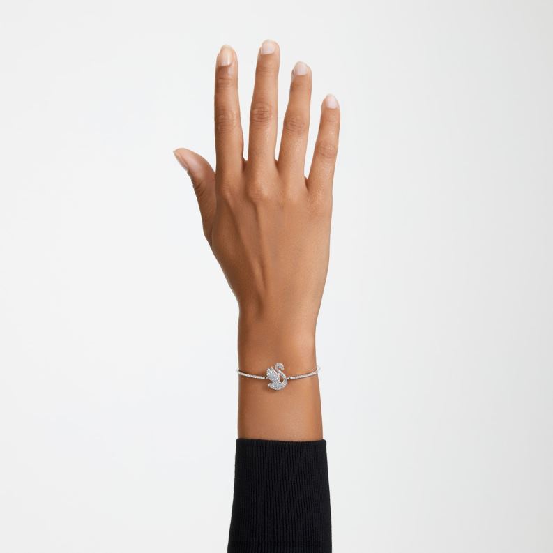ikonický labutí náramok labuť, biela, rhodiovaná B8ZNT508 Swarovski šperky