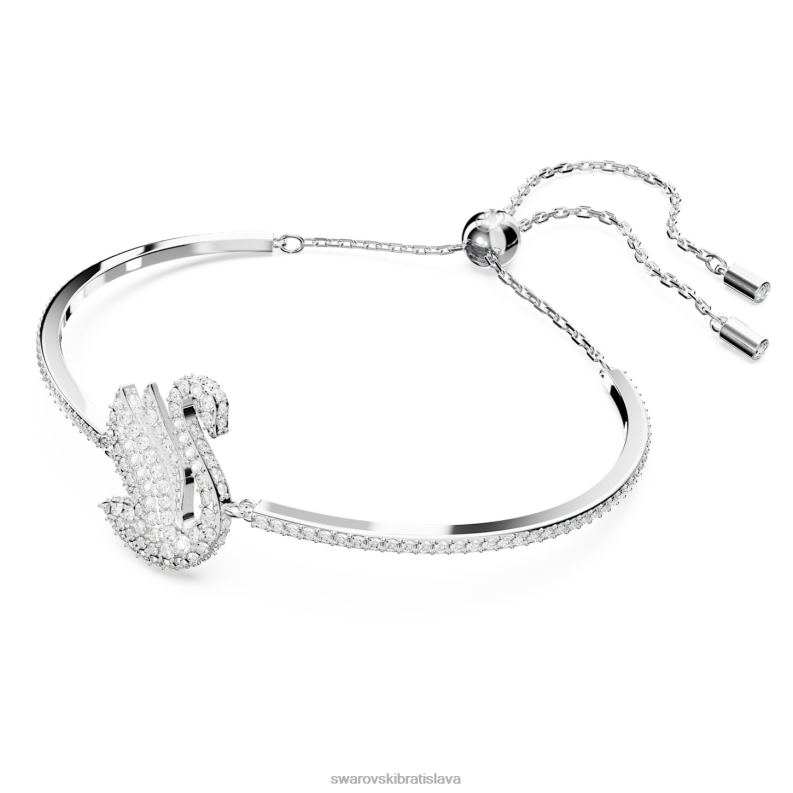 ikonický labutí náramok labuť, biela, rhodiovaná B8ZNT508 Swarovski šperky