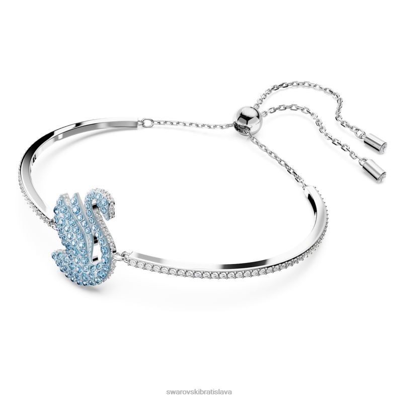 ikonický labutí náramok labuť, modrá, rhodiovaná B8ZNT521 Swarovski šperky