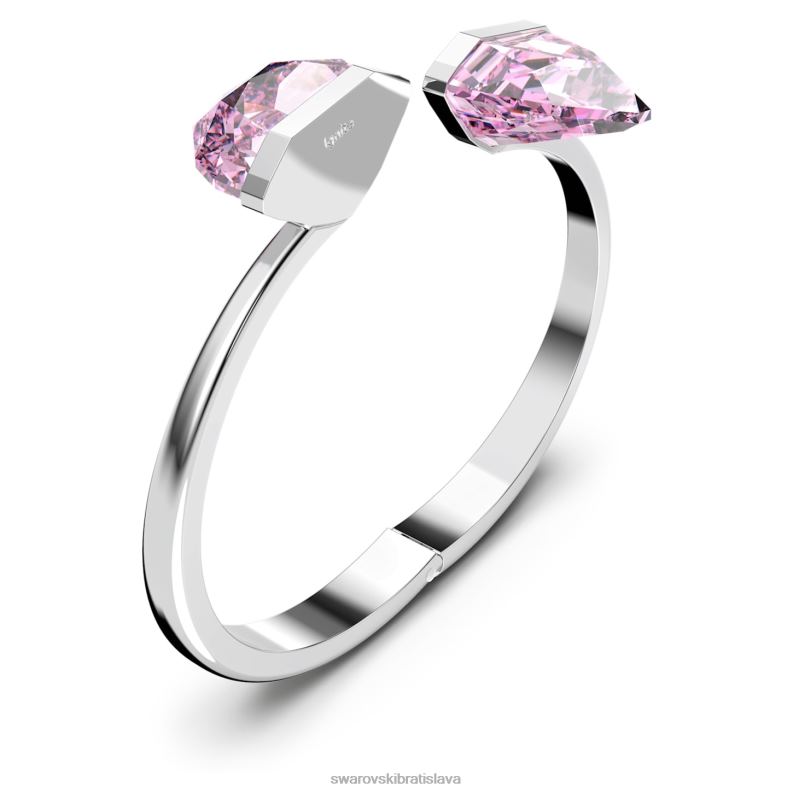 lucentný náramok magnetické zatváranie, oversized crystal, ružová, nerez B8ZNT638 Swarovski šperky