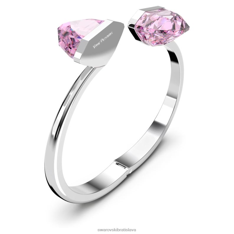 lucentný náramok magnetické zatváranie, oversized crystal, ružová, nerez B8ZNT638 Swarovski šperky