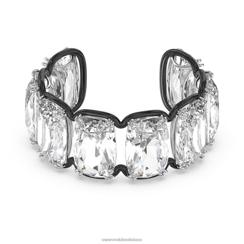 manžeta na harmóniu nadrozmerné plávajúce kryštály, biela, povrchová úprava zmiešaný kov B8ZNT616 Swarovski šperky