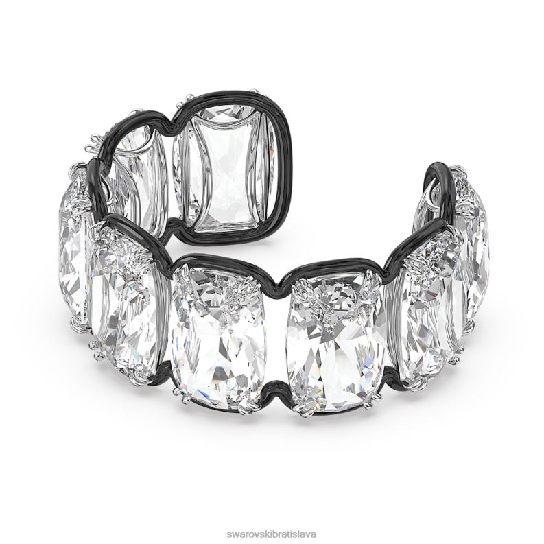 manžeta na harmóniu nadrozmerné plávajúce kryštály, biela, povrchová úprava zmiešaný kov B8ZNT616 Swarovski šperky