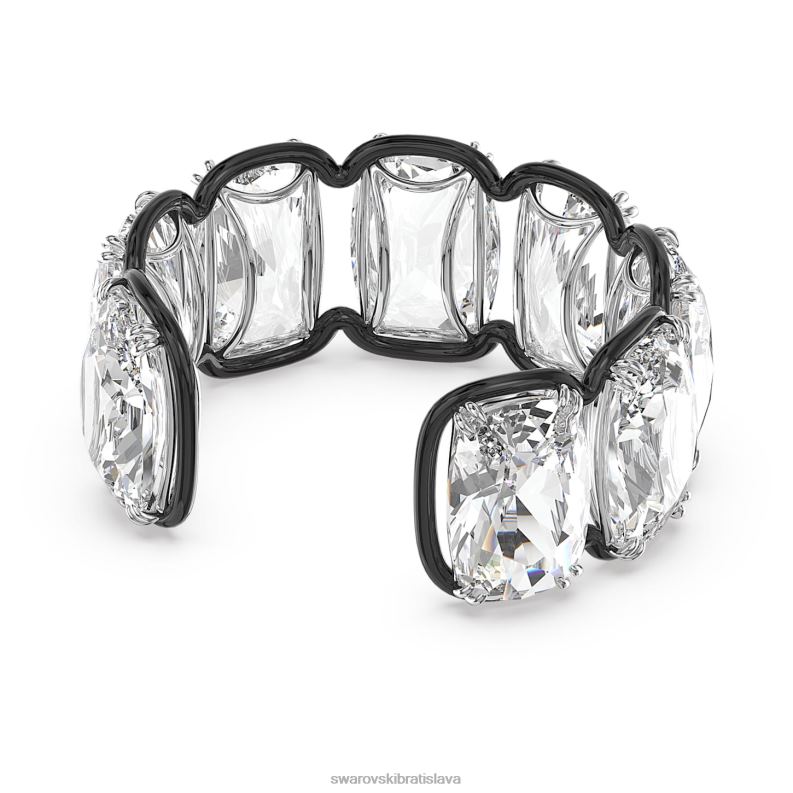 manžeta na harmóniu nadrozmerné plávajúce kryštály, biela, povrchová úprava zmiešaný kov B8ZNT616 Swarovski šperky