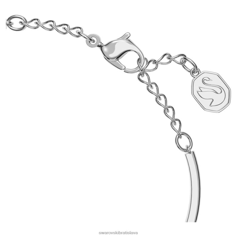 náramok gema zmiešané rezy, kvet, biela, rhodiované B8ZNT607 Swarovski šperky