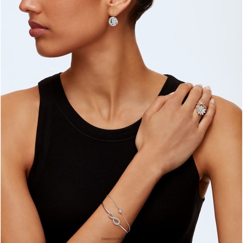 nekonečný náramok infinity, biele, rhodiované B8ZNT494 Swarovski šperky
