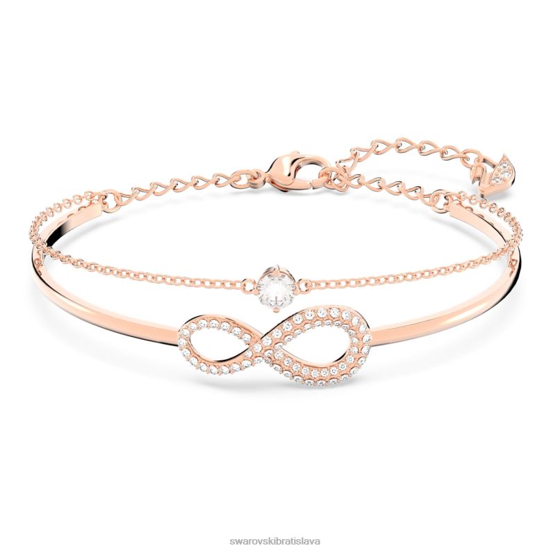 nekonečný náramok nekonečno, biela, pozlátená ružovým zlatom B8ZNT493 Swarovski šperky
