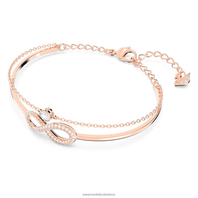 nekonečný náramok nekonečno, biela, pozlátená ružovým zlatom B8ZNT493 Swarovski šperky