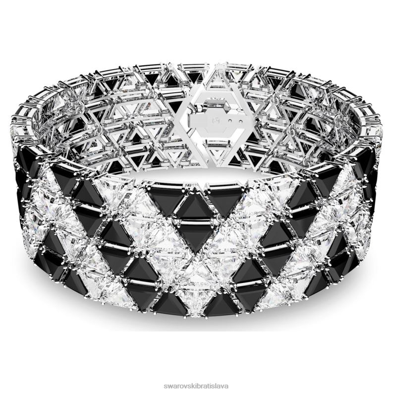 ortyxová manžeta trojuholníkový strih, čierny, rhodiovaný B8ZNT609 Swarovski šperky