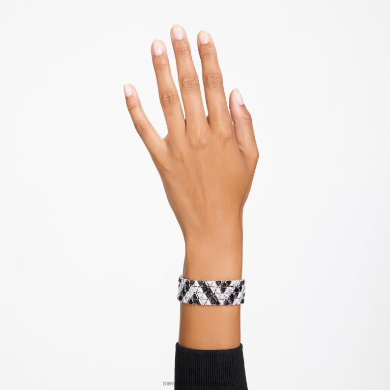 ortyxová manžeta trojuholníkový strih, čierny, rhodiovaný B8ZNT609 Swarovski šperky