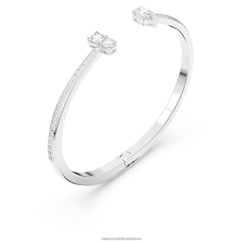 priťahovať manžetu zmiešané rezy, biele, rhodiované B8ZNT596 Swarovski šperky