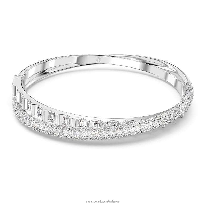 rotačný náramok zmiešané rezy, biele, rhodiované B8ZNT610 Swarovski šperky