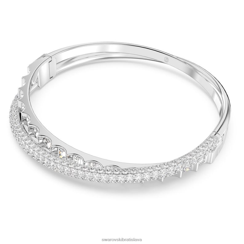 rotačný náramok zmiešané rezy, biele, rhodiované B8ZNT610 Swarovski šperky