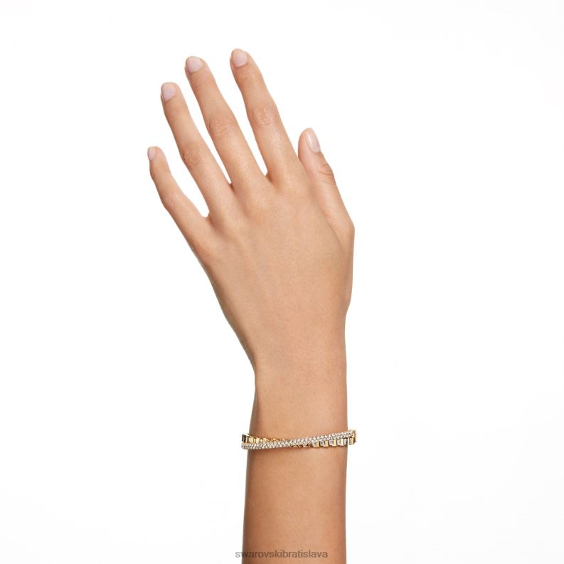 rotačný náramok zmiešané strihy, biele, pozlátené B8ZNT613 Swarovski šperky