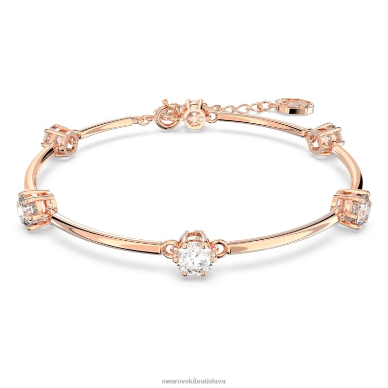 súhvezdový náramok okrúhly výbrus, biely, pozlátený ružovým zlatom B8ZNT481 Swarovski šperky