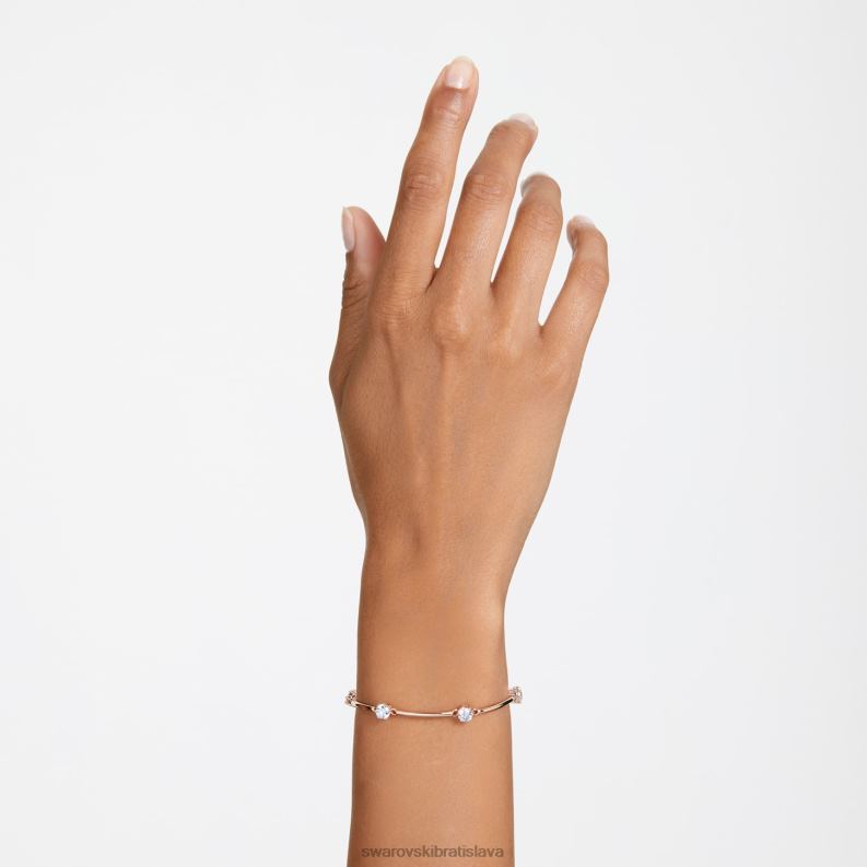 súhvezdový náramok okrúhly výbrus, biely, pozlátený ružovým zlatom B8ZNT481 Swarovski šperky