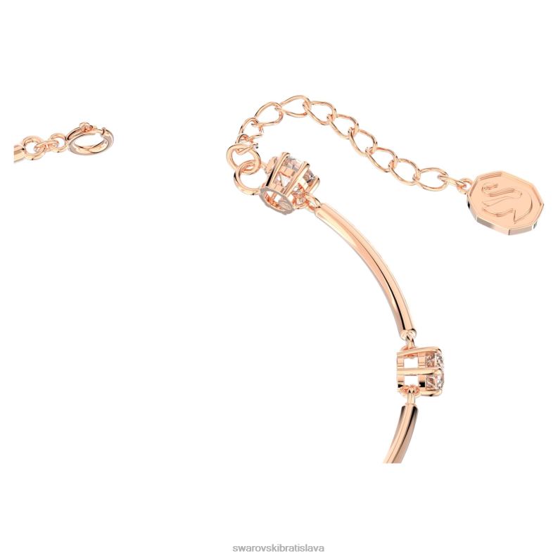 súhvezdový náramok okrúhly výbrus, biely, pozlátený ružovým zlatom B8ZNT481 Swarovski šperky