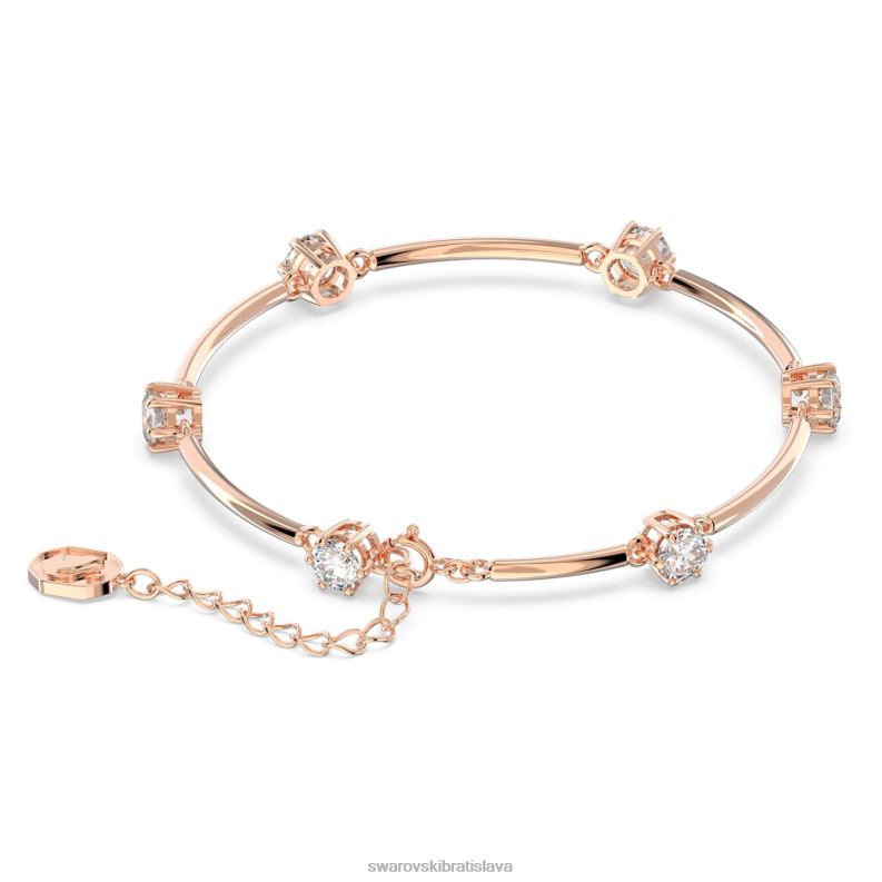 súhvezdový náramok okrúhly výbrus, biely, pozlátený ružovým zlatom B8ZNT481 Swarovski šperky