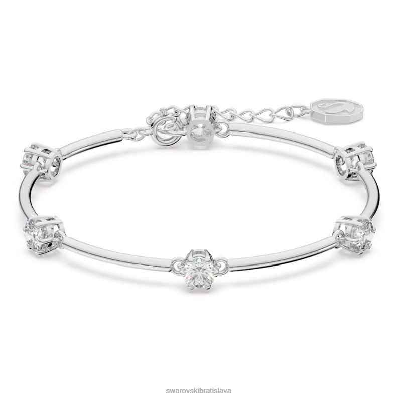 súhvezdový náramok okrúhly výbrus, biely, rhodiovaný B8ZNT485 Swarovski šperky