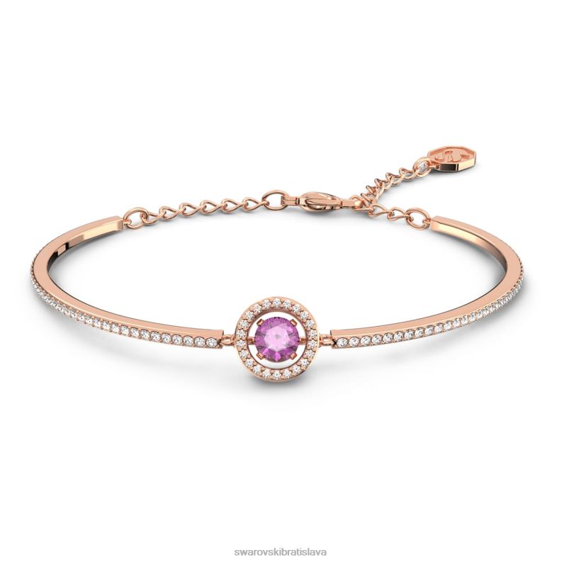 šumivý tanečný náramok okrúhly strih, fialová, pozlátená ružovým zlatom B8ZNT636 Swarovski šperky