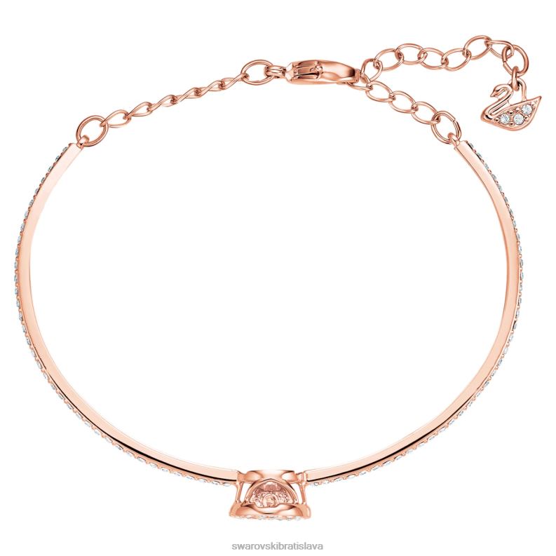 šumivý tanečný náramok okrúhly výbrus, biely, pozlátený ružovým zlatom B8ZNT483 Swarovski šperky