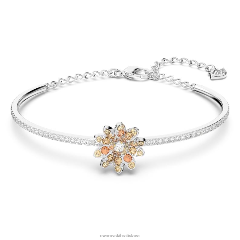 večný kvetinový náramok kvetina, viacfarebná, povrchová úprava zmiešaný kov B8ZNT629 Swarovski šperky