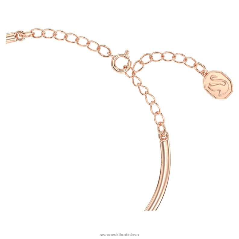 volta náramok mašľa, biela, pozlátená ružovým zlatom B8ZNT510 Swarovski šperky