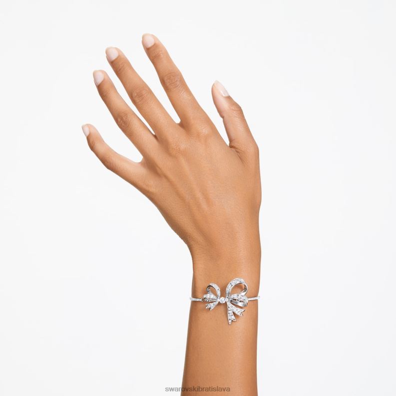 volta náramok mašlička, biela, rhodiovaná B8ZNT505 Swarovski šperky