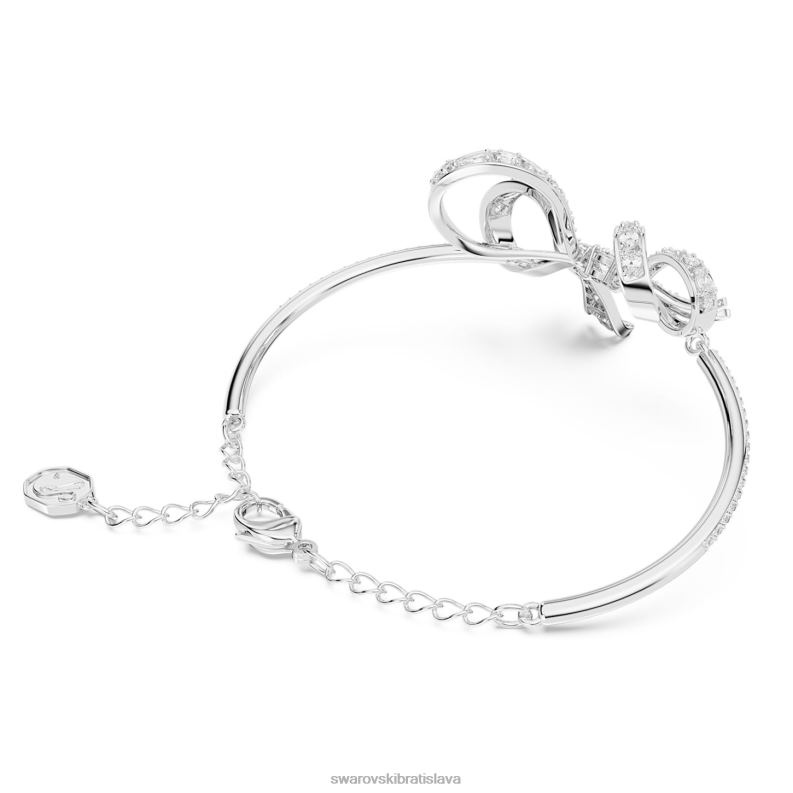 volta náramok mašlička, biela, rhodiovaná B8ZNT505 Swarovski šperky