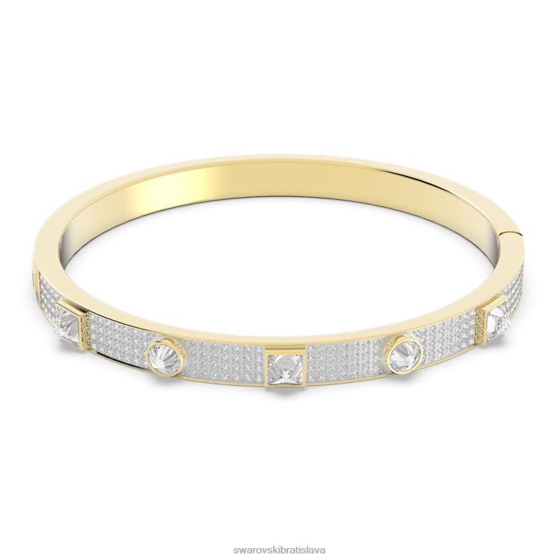 vzrušujúci náramok zmiešané rezy, dlažba, biela, pozlátená B8ZNT628 Swarovski šperky