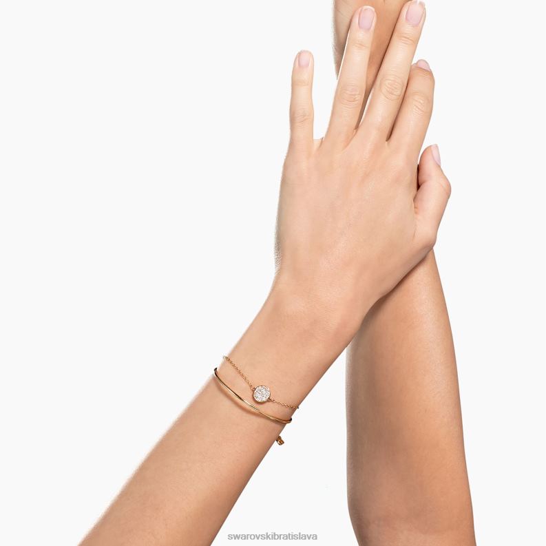 zázvorový náramok biele, pozlátené ružovým zlatom B8ZNT597 Swarovski šperky