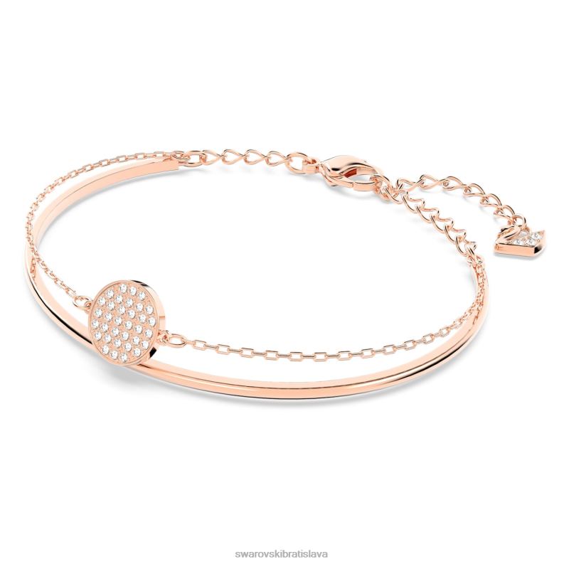 zázvorový náramok biele, pozlátené ružovým zlatom B8ZNT597 Swarovski šperky