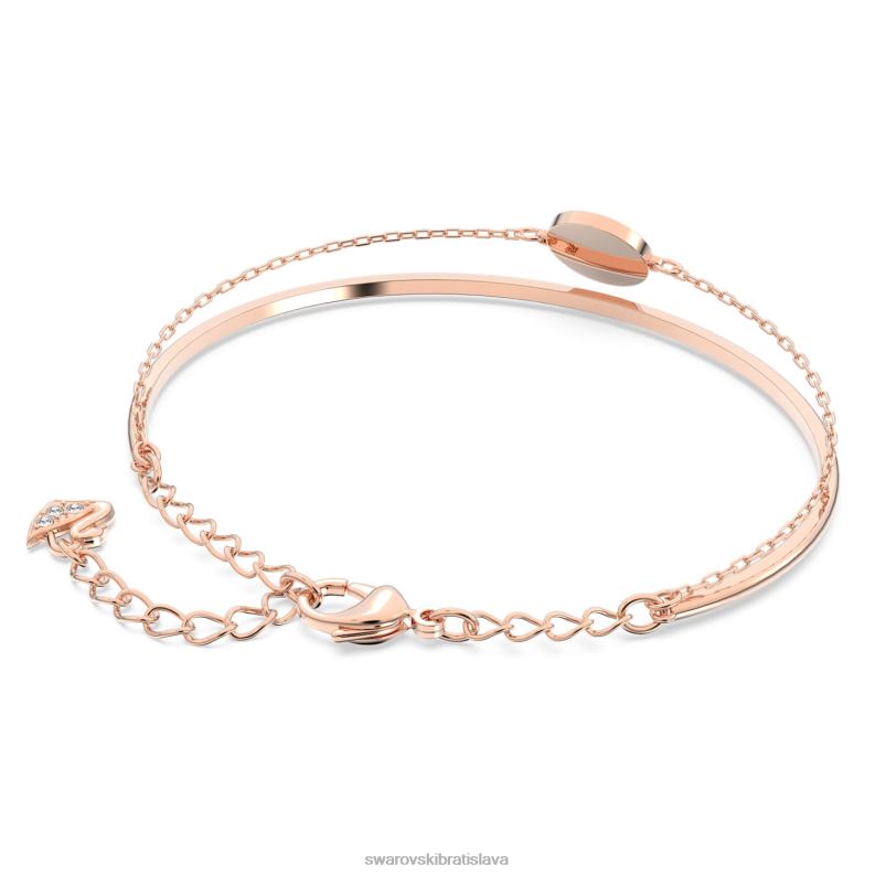 zázvorový náramok biele, pozlátené ružovým zlatom B8ZNT597 Swarovski šperky
