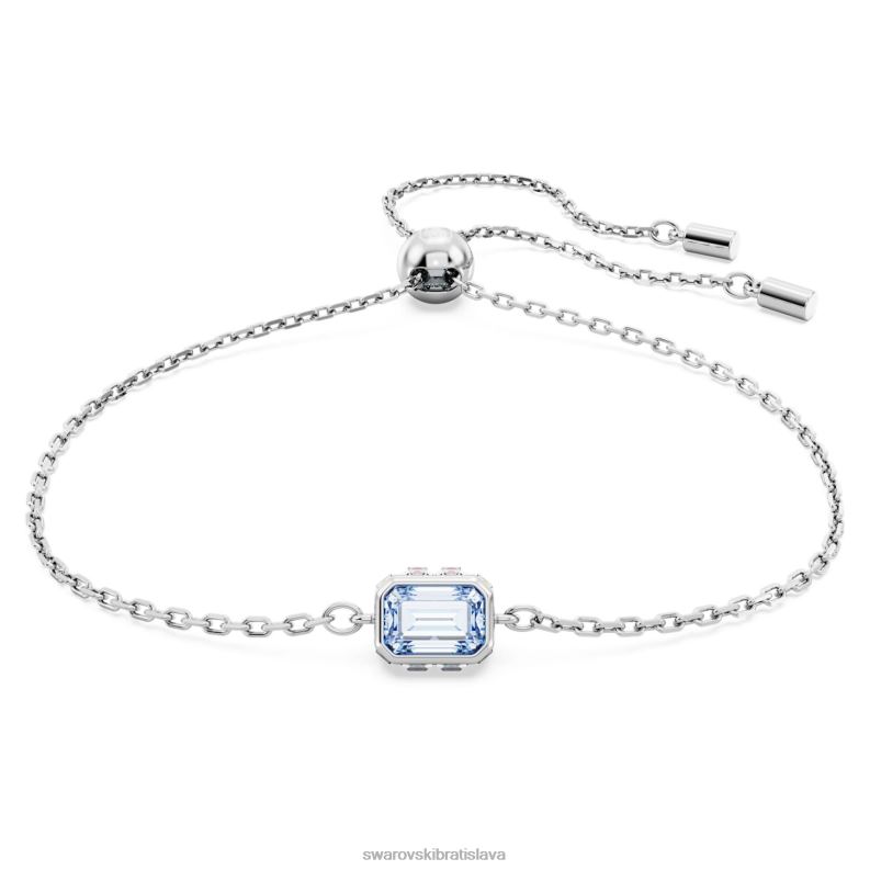Stilla náramok obdĺžnikový rez, modrá, rhodiovaná B8ZNT463 Swarovski šperky
