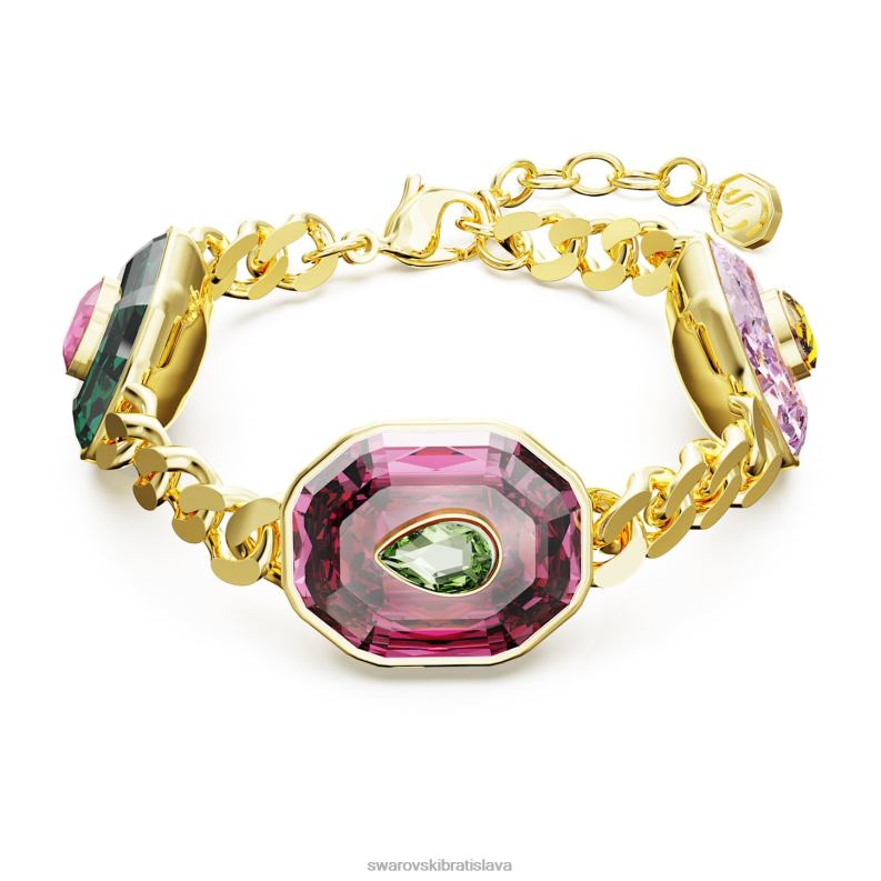 chrómový náramok zmiešané strihy, viacfarebné, pozlátené B8ZNT426 Swarovski šperky