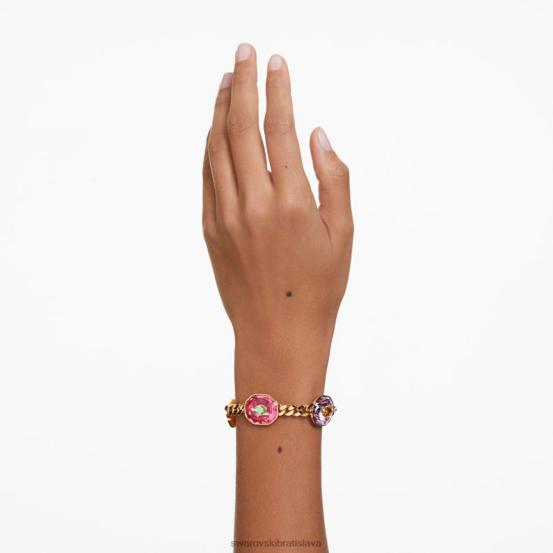 chrómový náramok zmiešané strihy, viacfarebné, pozlátené B8ZNT426 Swarovski šperky