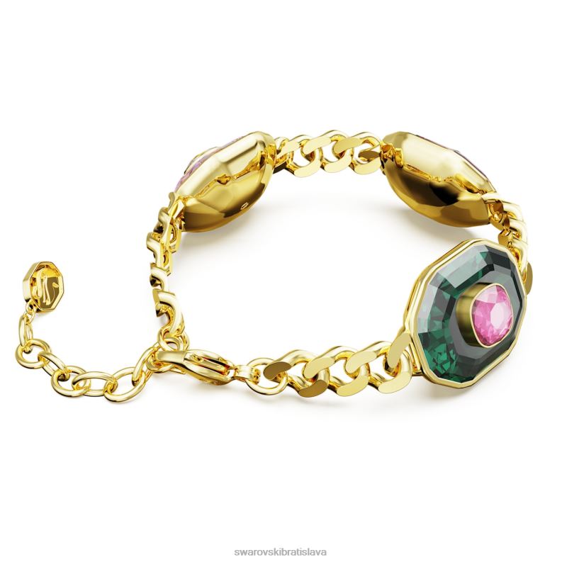 chrómový náramok zmiešané strihy, viacfarebné, pozlátené B8ZNT426 Swarovski šperky