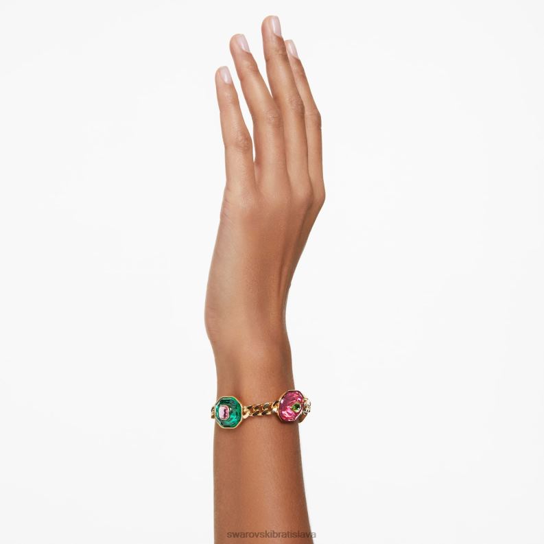 chrómový náramok zmiešané strihy, viacfarebné, pozlátené B8ZNT426 Swarovski šperky