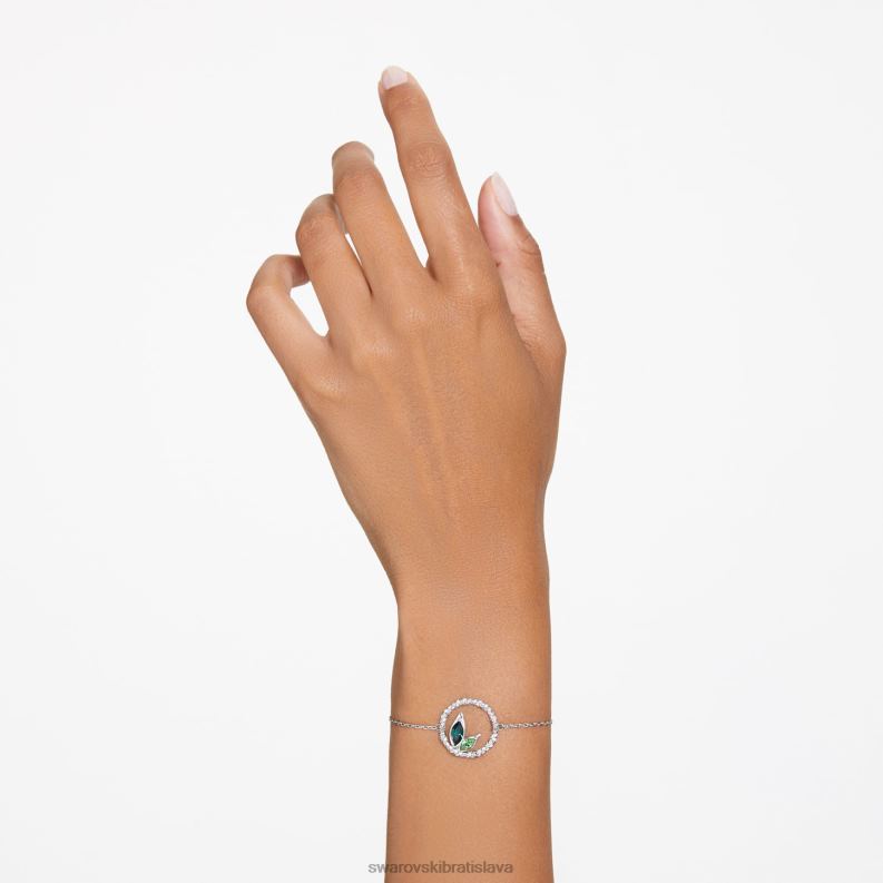delliový náramok bambus, zelený, rhodiovaný B8ZNT441 Swarovski šperky