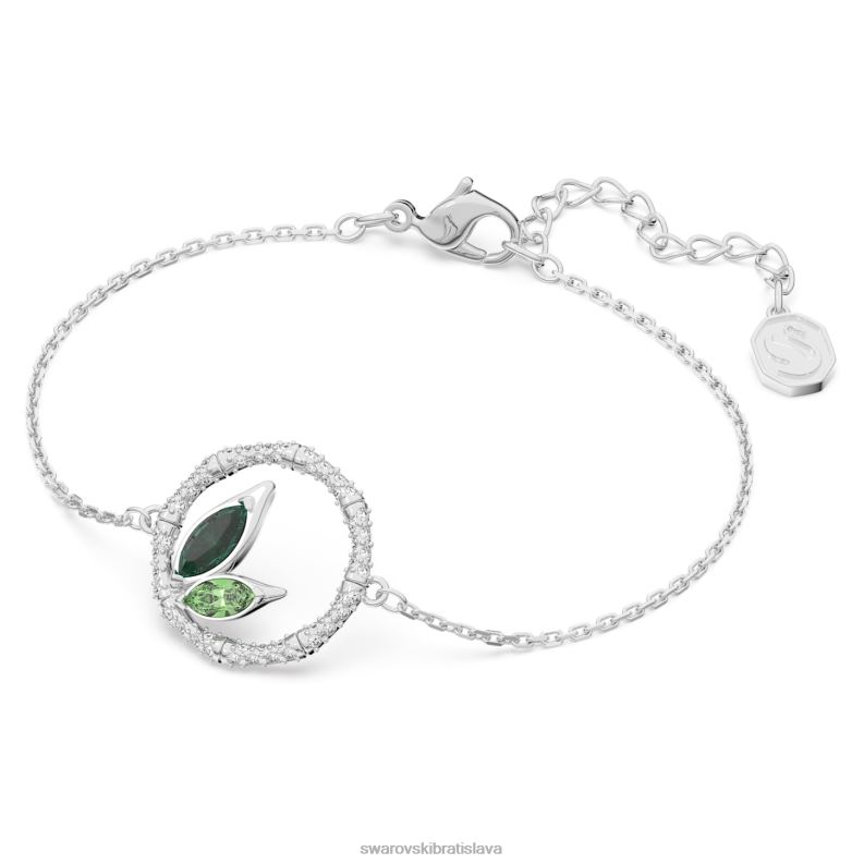 delliový náramok bambus, zelený, rhodiovaný B8ZNT441 Swarovski šperky
