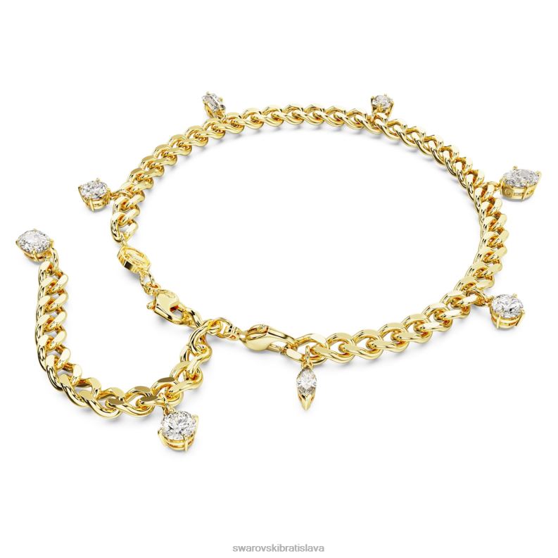 dextera náramok a náramok zmiešané strihy, biele, pozlátené B8ZNT461 Swarovski šperky